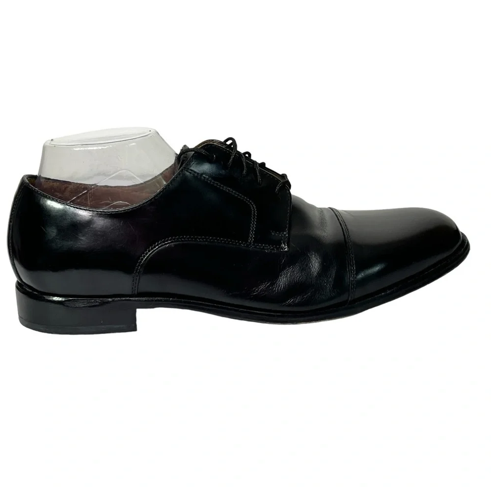 Florsheim Broxton‎ Cap Toe Men's 10.5 D Black Leather Dress Tie Shoes